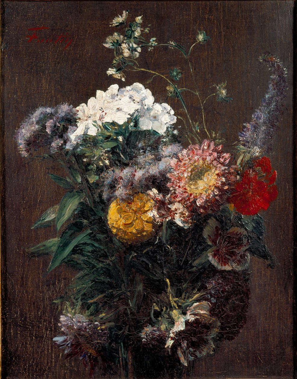Asetelma: Sekakukkia, c1850-1900 tekijältä Ignace Henri Jean Fantin Latour