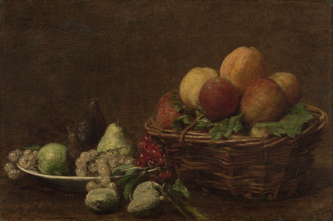 Asetelma hedelmien kanssa tekijältä Ignace Henri Jean Fantin Latour