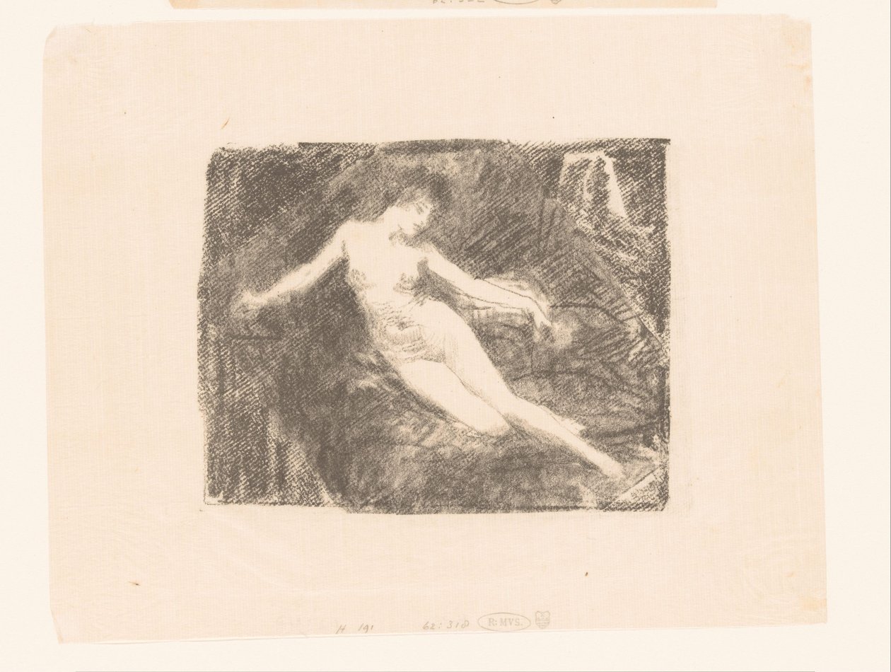 Tutkimus alastomasta, heräävästä naisesta Le Matin tekijältä Ignace Henri Jean Fantin Latour