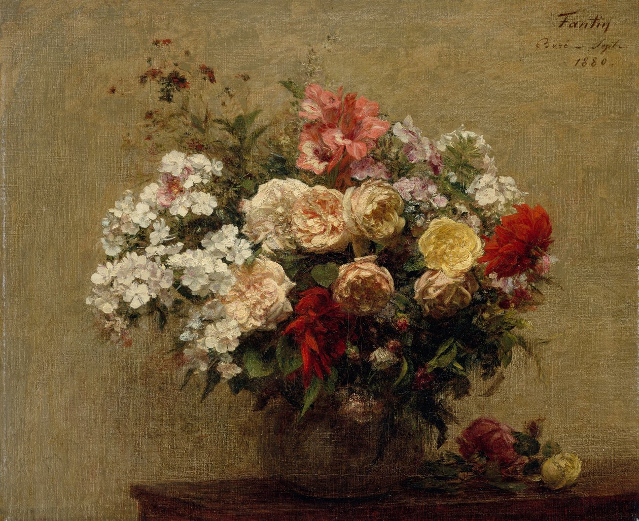 Kesäkukat, 1880. tekijältä Ignace Henri Jean Fantin Latour