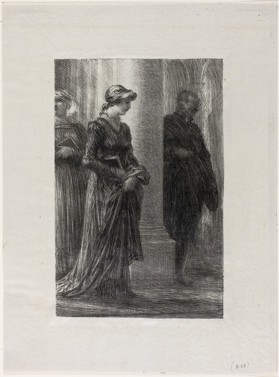 Nürnbergin mestarilaulajat, näytös I: Walther ja Eva tapaavat tekijältä Ignace Henri Jean Fantin Latour