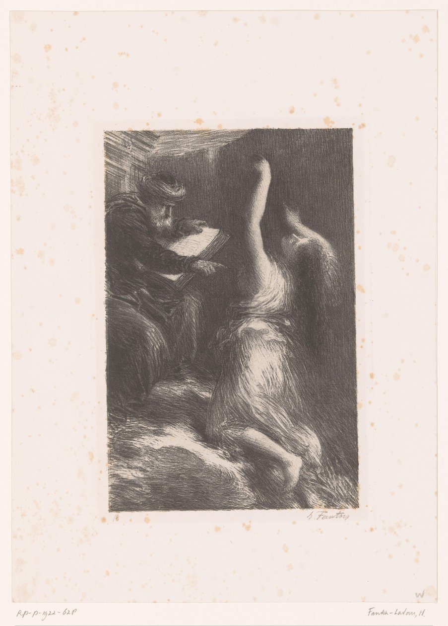 Velho Klingsor kutsuu Kundryn Parsifal. Laki II. Evocation de Kundry Richard Wagnerin elämä ja teokset (sarjan nimi) tekijältä Ignace Henri Jean Fantin Latour