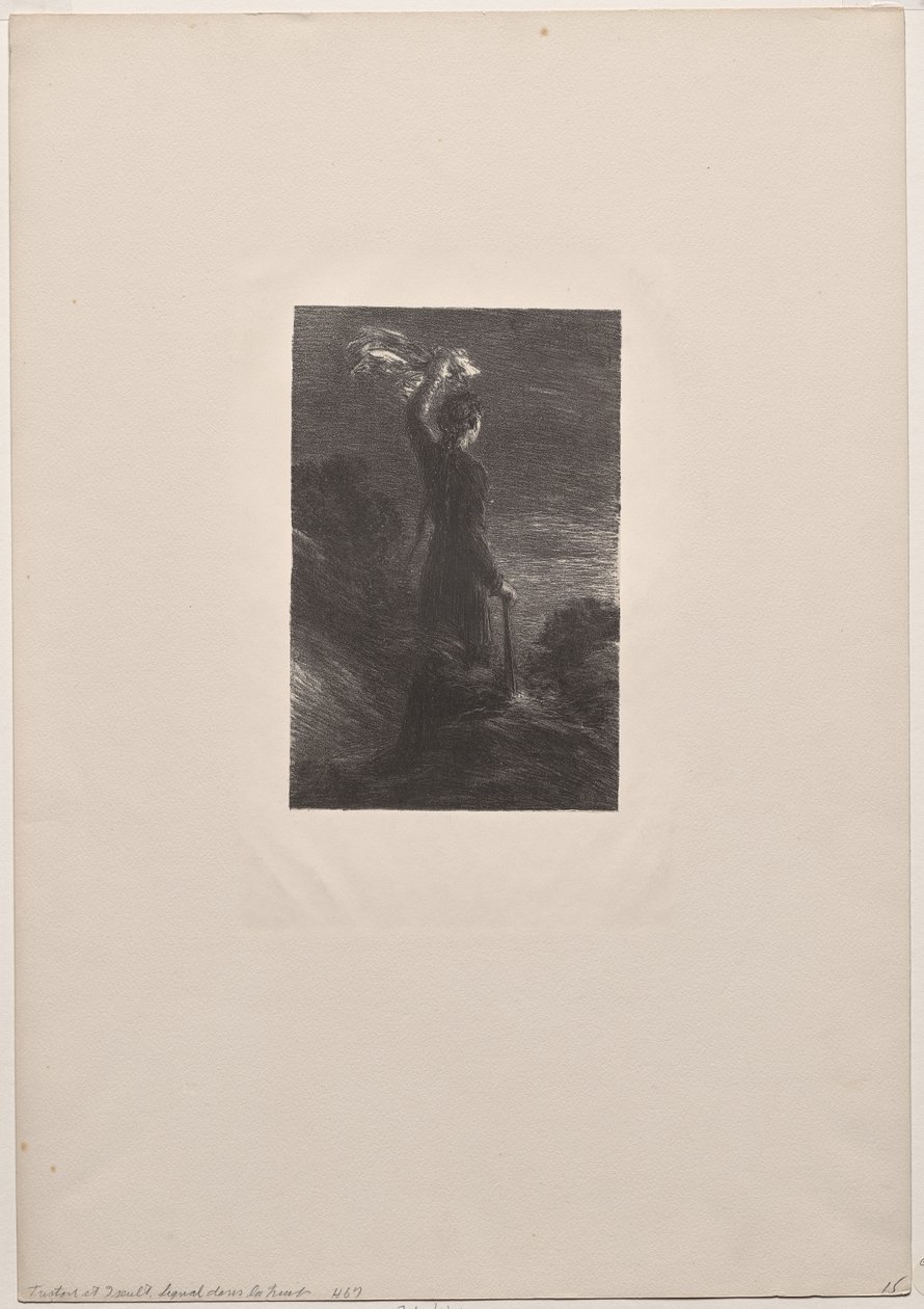 Tristan ja Isolde, näytös II: Signal in the Night tekijältä Ignace Henri Jean Fantin Latour