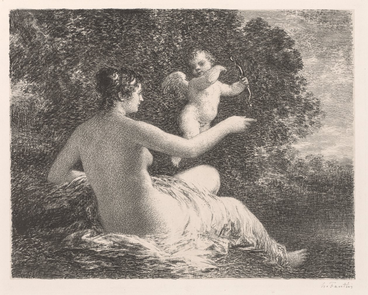 Venus ja Cupid tekijältä Ignace Henri Jean Fantin Latour