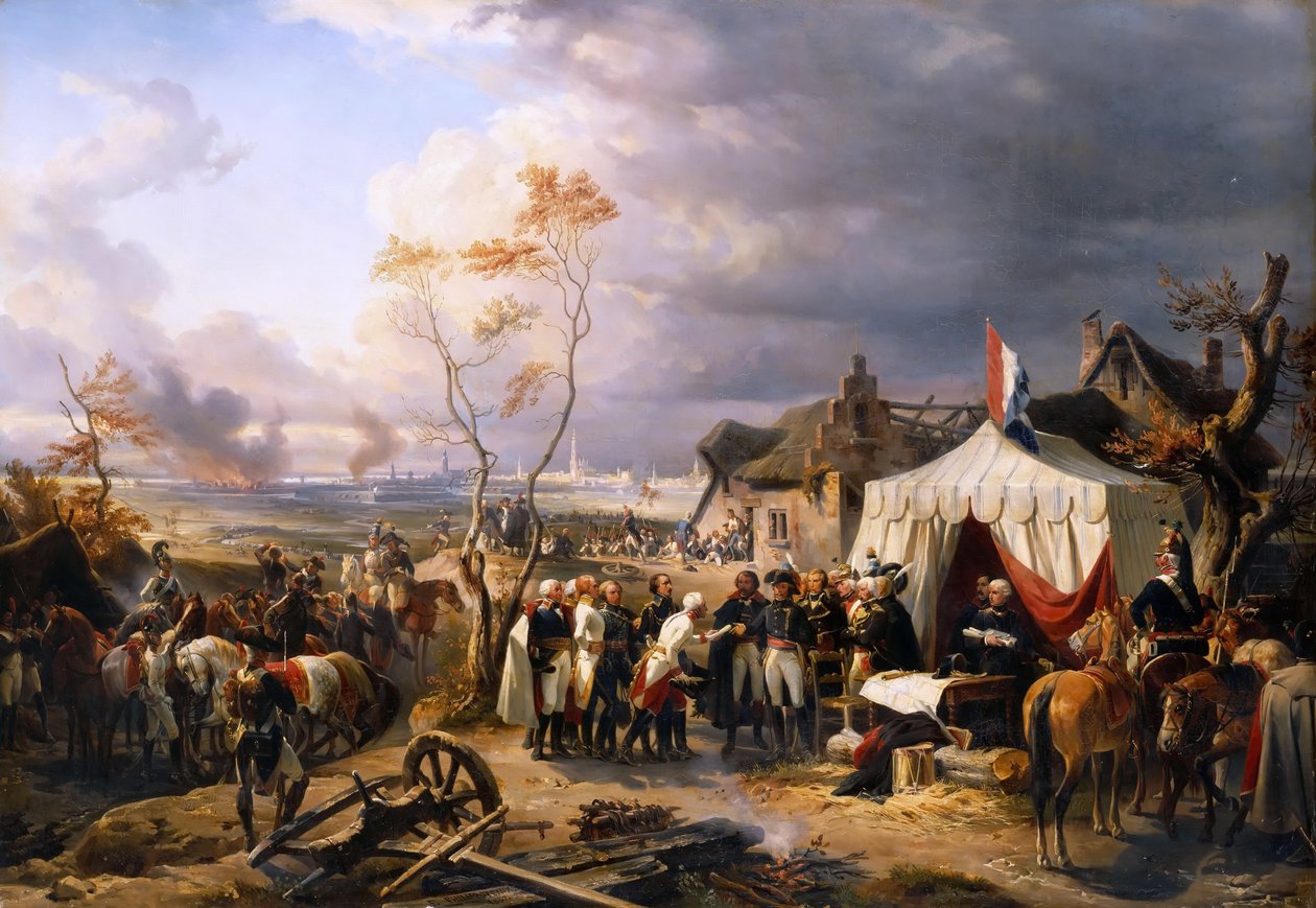 Kenraali De la Morlière vastaanottaa Antwerpenin antautumisen 29. marraskuuta 1792 tekijältä Henri Felix Emmanuel Philippoteaux