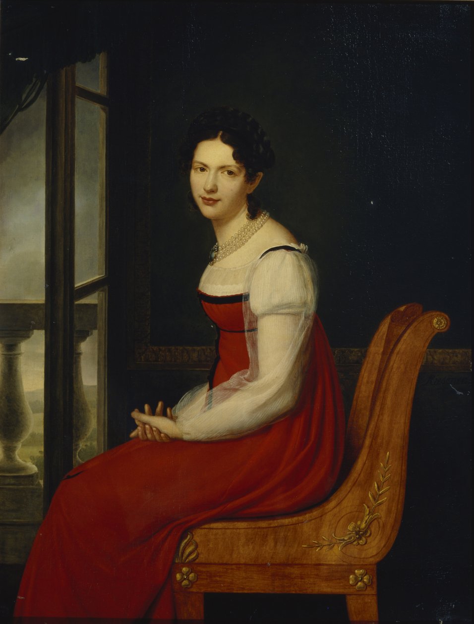 Prinsessa Varvara Sergejevna Dolgorukovan muotokuva 1793-1833, os Gagarina, noin 1820 tekijältä Henri Françoiss Riesener