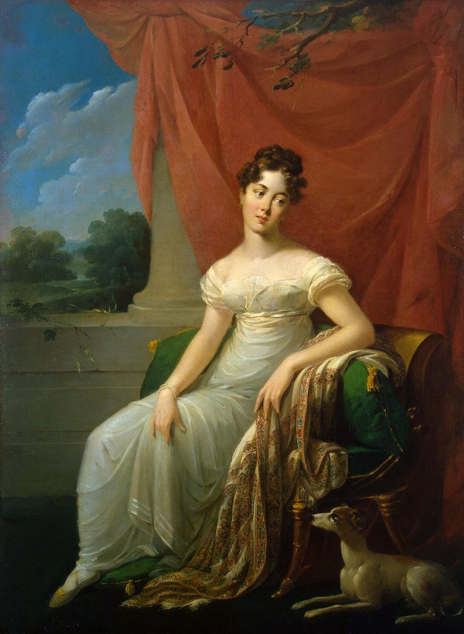 Sofia Apraxinan muotokuva, 1818 tekijältä Henri Françoiss Riesener
