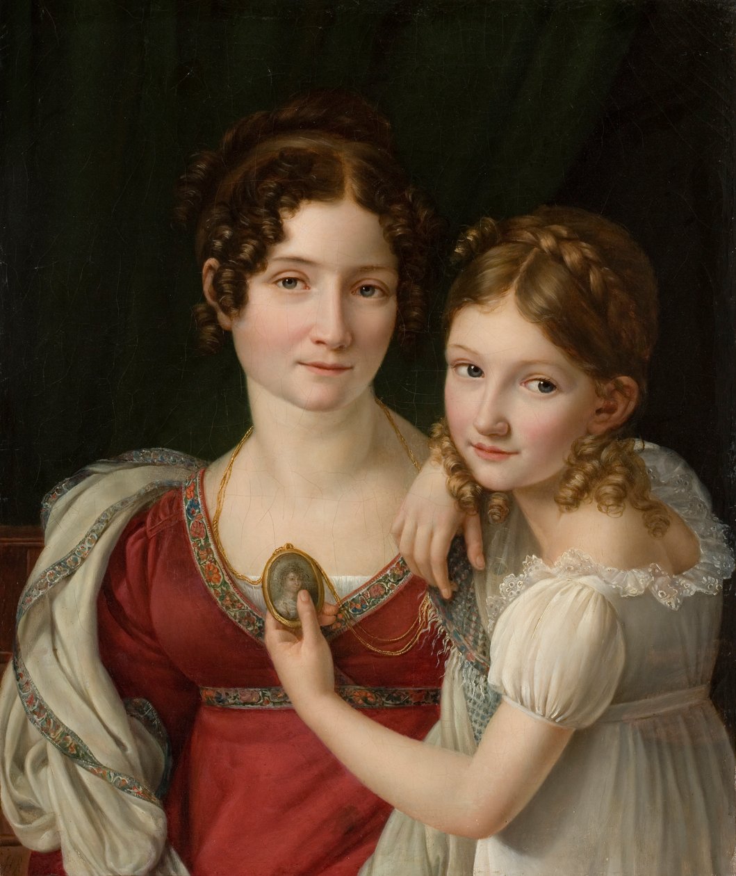 Muotokuva äidistä tyttärensä kanssa, 1816-1822. tekijältä Henri Françoiss Riesener