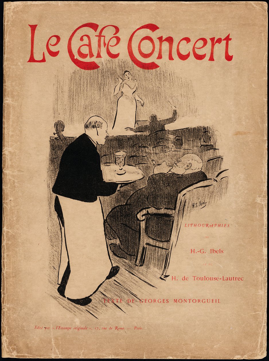 Le Café-Concertin portfolion kansi tekijältä Henri Gabriel Ibels