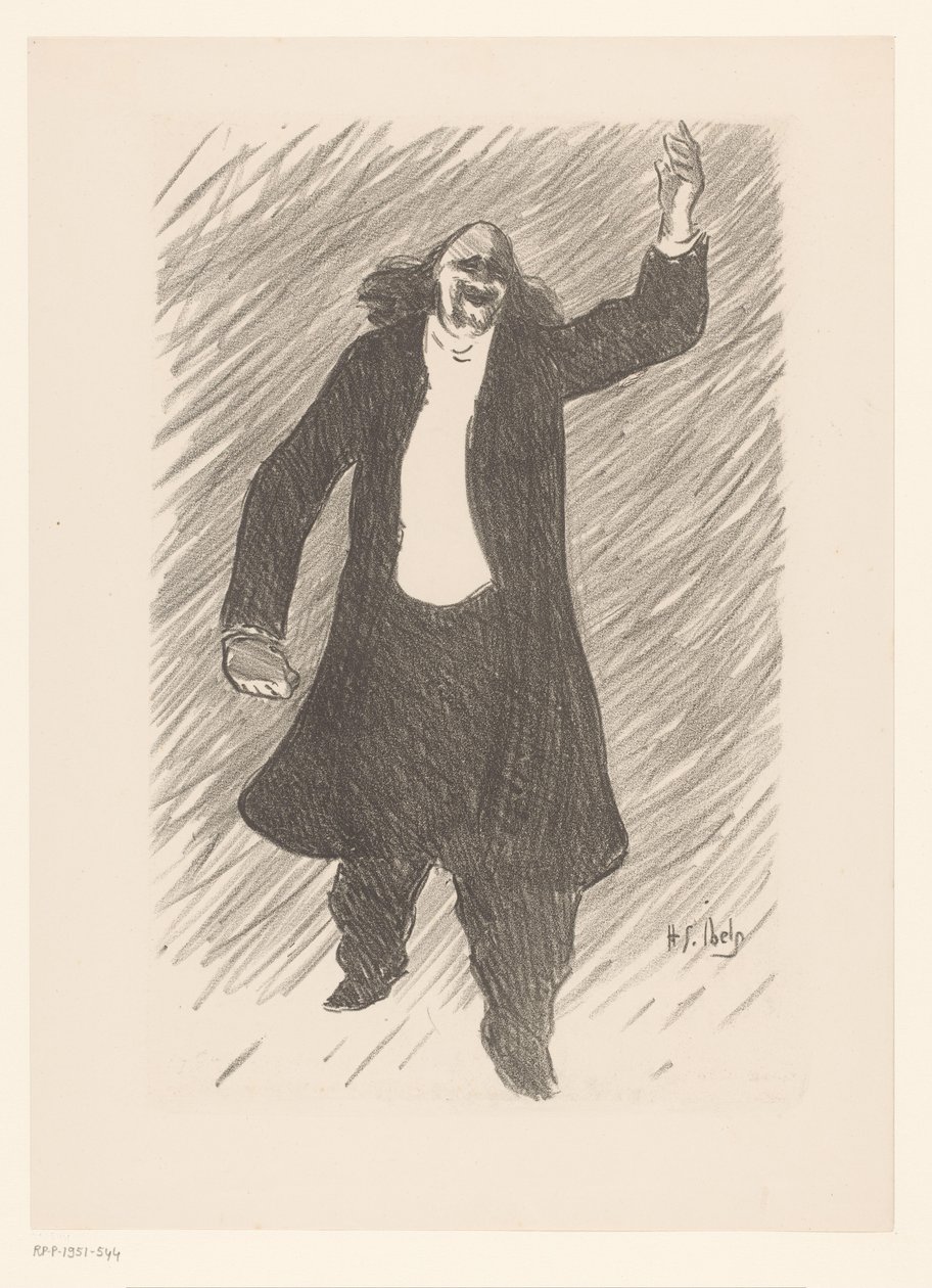 Chansonier Marcel Legayn muotokuva Marcel Legay Kahvilakonsertin artistit (sarjan nimi) Le Café Concert (sarjan nimi) tekijältä Henri Gabriel Ibels
