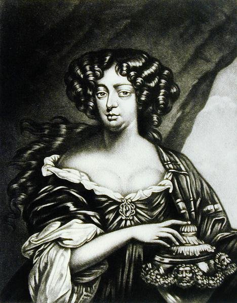 Lady Sophia Bulkeley (fl.1688) muotokuva Robert Dunkartonin (1744-n.1817) kaiverruksesta Brittiläisen historian Illustrious Characters in British Historyssa (mezzotint) tekijältä Henri Gascard