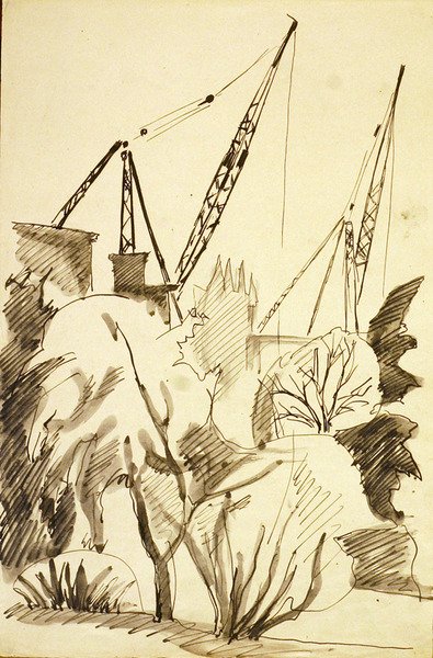 Jälleenrakennus, Lontoo tekijältä Henri Gaudier Brzeska