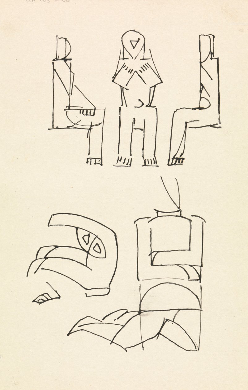 Viiden kuvion tutkimukset tekijältä Henri Gaudier Brzeska