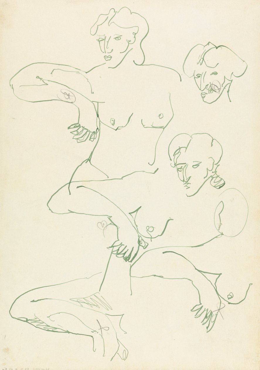 Cinci studii ale unei figuri feminine finlandez tekijältä Henri Gaudier-Brzeska