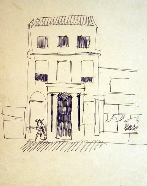 London Street hahmoilla; Nainen Promenader tekijältä Henri Gaudier Brzeska