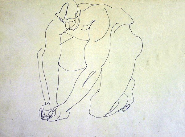 Mies alaston polvistuva I tekijältä Henri Gaudier Brzeska