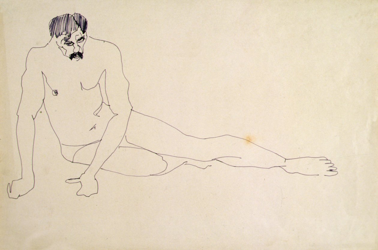 Mies alasti lepäämässä tekijältä Henri Gaudier Brzeska