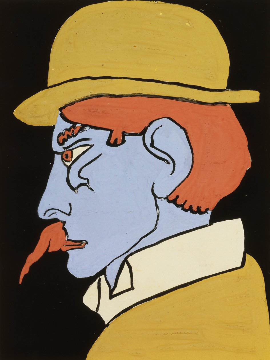 Mies viiksillä, profiili, n. 1911-12 tekijältä Henri Gaudier Brzeska