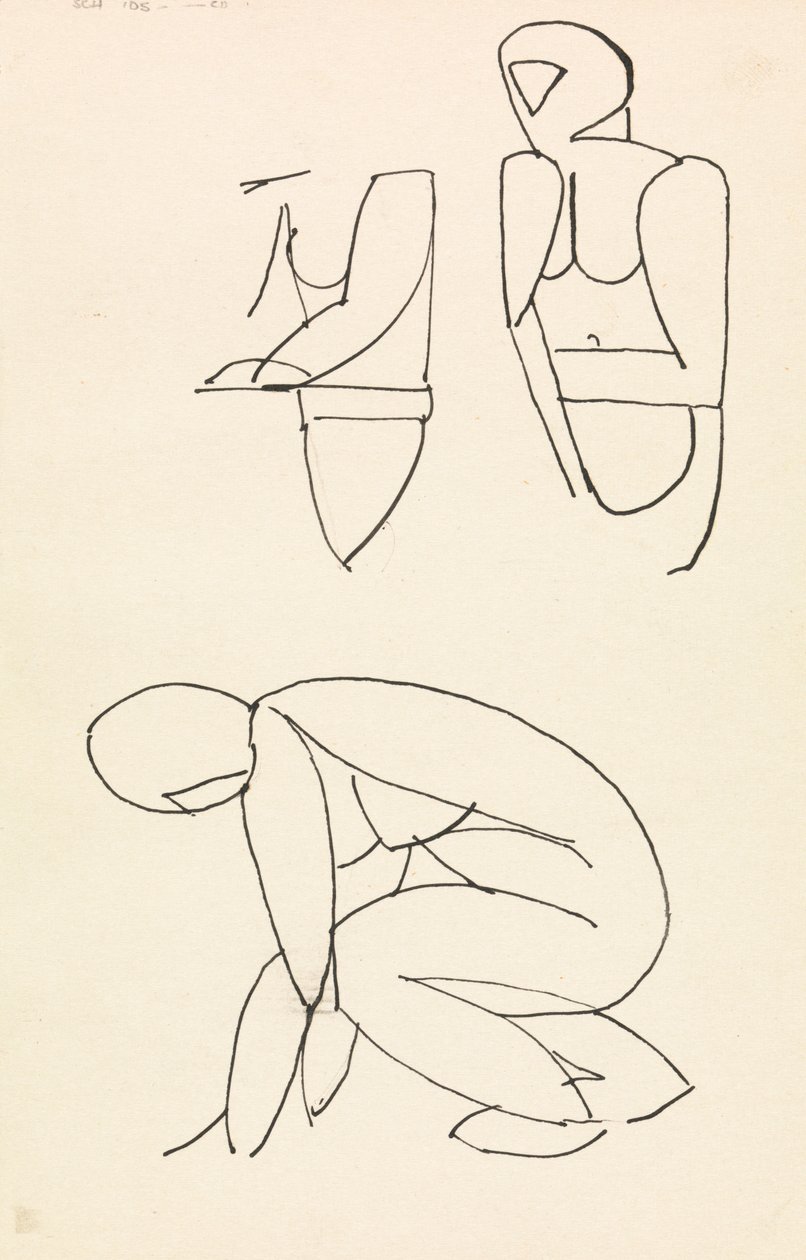 Estudos de três figuras finlandeses tekijältä Henri Gaudier Brzeska
