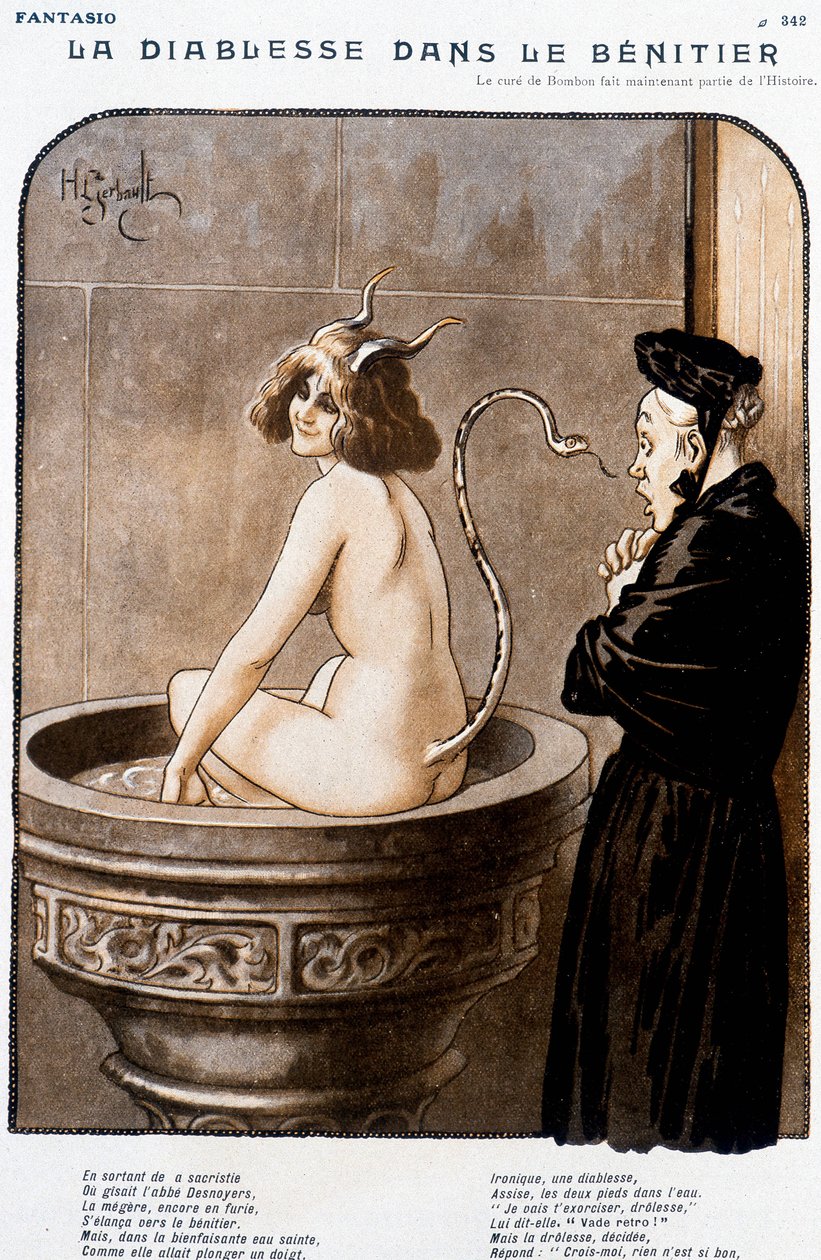 The Devil in the Benitier - kirjoittanut Henry Gerbault (1863-1930), elokuvassa "" Fantasio" 1.2.1926 tekijältä Henri Gerbault