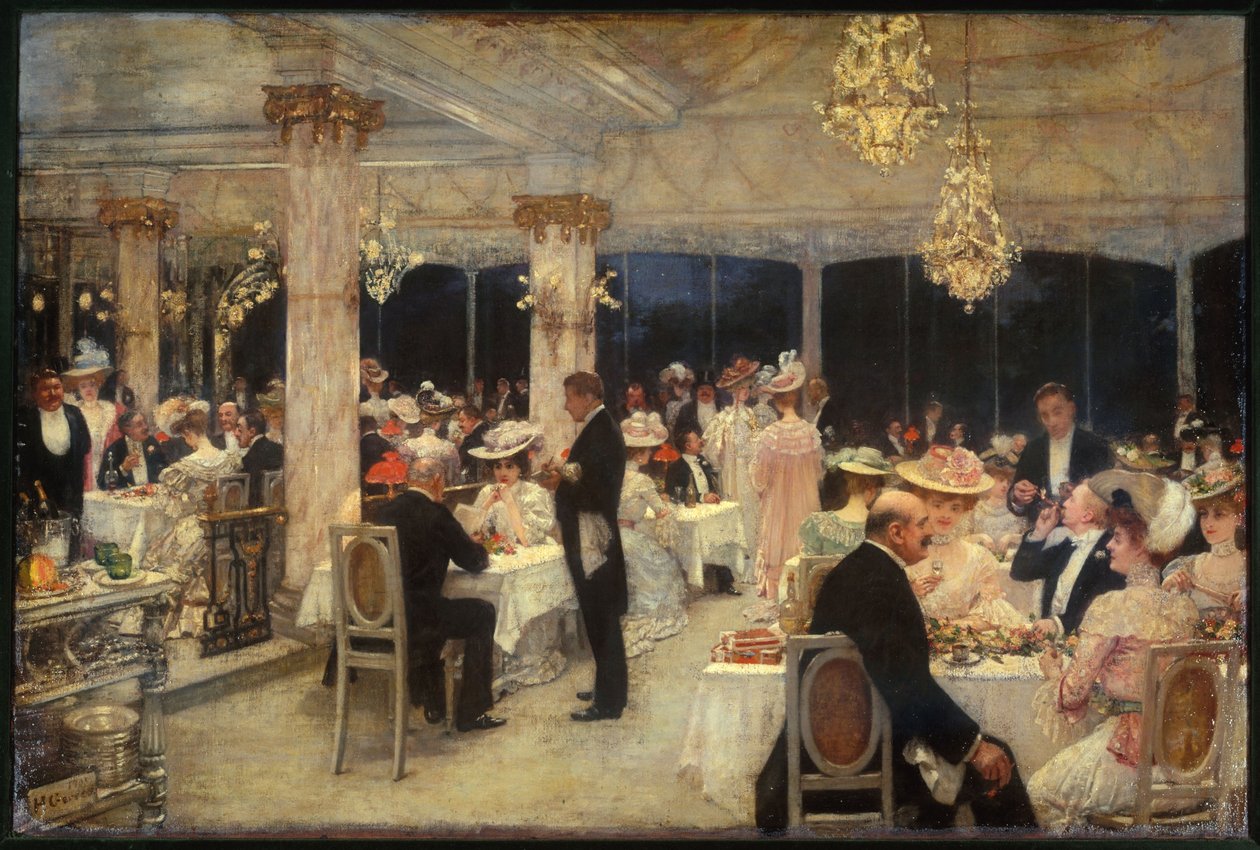 Armenonville, Grand Prix -kilpailun ilta, 1905 (öljy kankaalle). tekijältä Henri Gervex