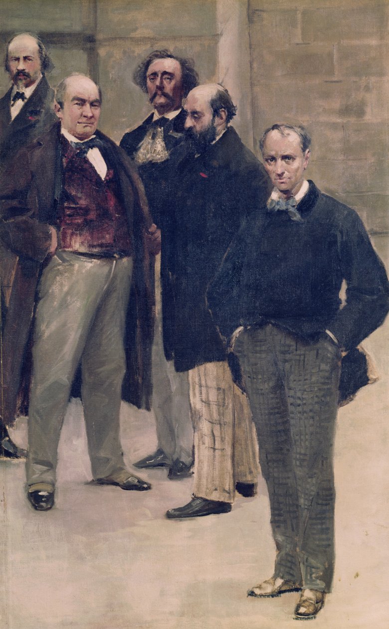 Fragmentti vuosisadan historian panoraamasta, jossa on muotokuvia kirjallisista henkilöistä, 1889 tekijältä Henri Gervex