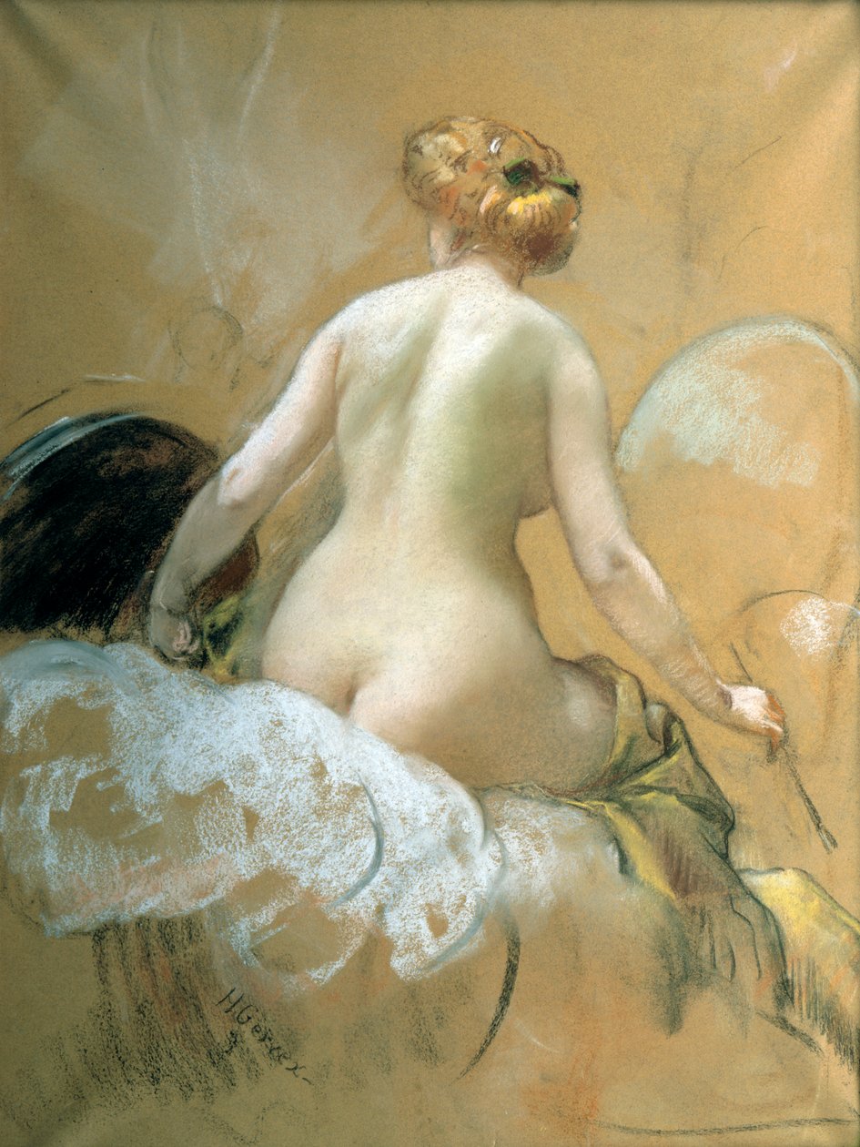Luonnos Elysee-palatsin kattomaalauksesta ei toteutettu, 1800-luvun loppu 1900-luvun alku tekijältä Henri Gervex