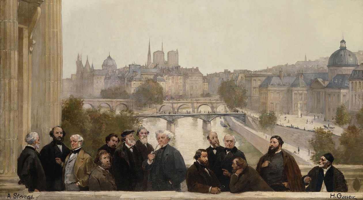 Vuosisadan panoraama: Dupré, Rousseau, Isabey, Millet, Couture, Daubigny, Diaz..., 1889. tekijältä Henri Gervex