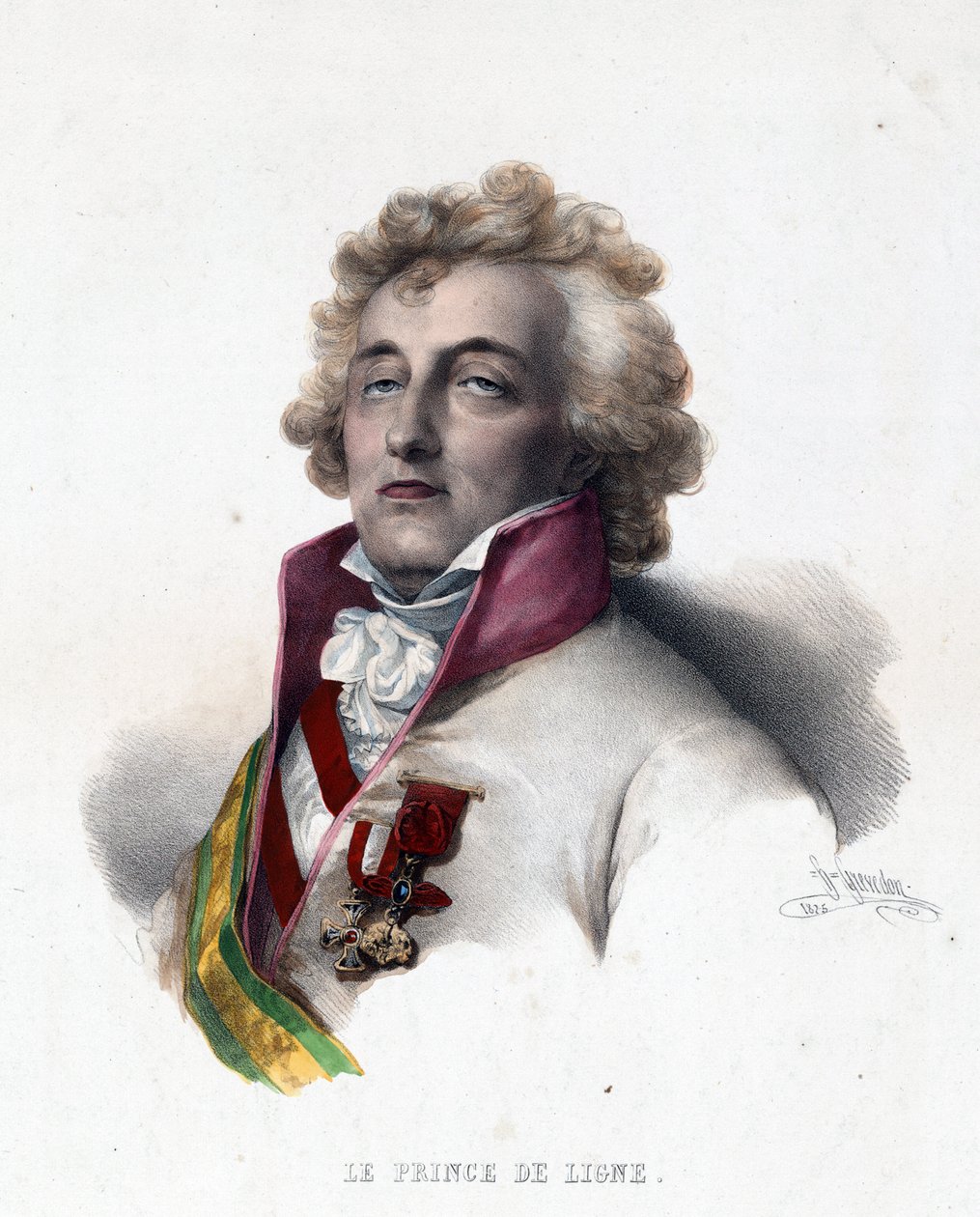 Prinssi Charles Joseph de Lignen (1735-1814) muotokuva - Prinssi de Lignen Charles-Josephin muotokuva - Grevedon, Pierre Louis Henri (1776-1860) tekijältä Henri Grevedon