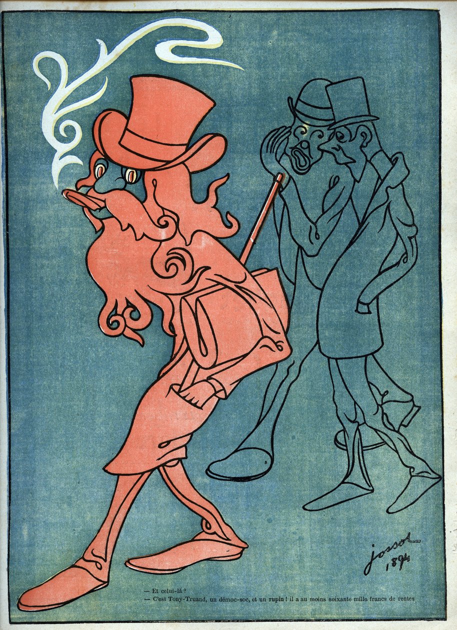 Tony-Truand (Tony Truan) (democ-soc) (sosialistinen demokraatti) - Henri Gustave Jossot (1866-1951) "Le Rire" -lehdessä vuonna 1894. tekijältä Henri Gustave Jossot