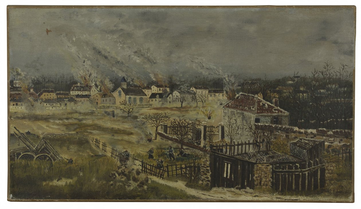 Champignyn taistelu - vuoden 1870 sodan episodi, noin 1882 (öljy kankaalle) tekijältä Henri J.F. (1844 1910) Rousseau