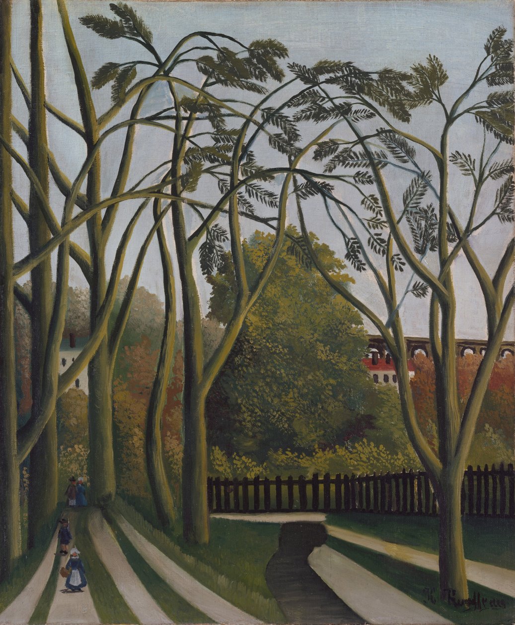 The Banks of the Bièvre lähellä Bicêtreä, n. 1908–1909 (öljy kankaalle) tekijältä Henri J.F. Rousseau
