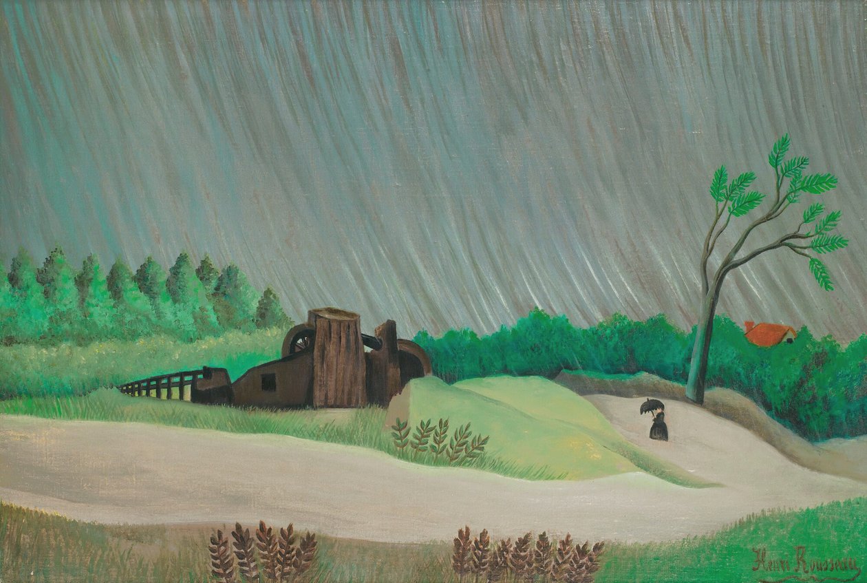 Sateinen aamu (öljy kankaalle) tekijältä Henri Rousseau
