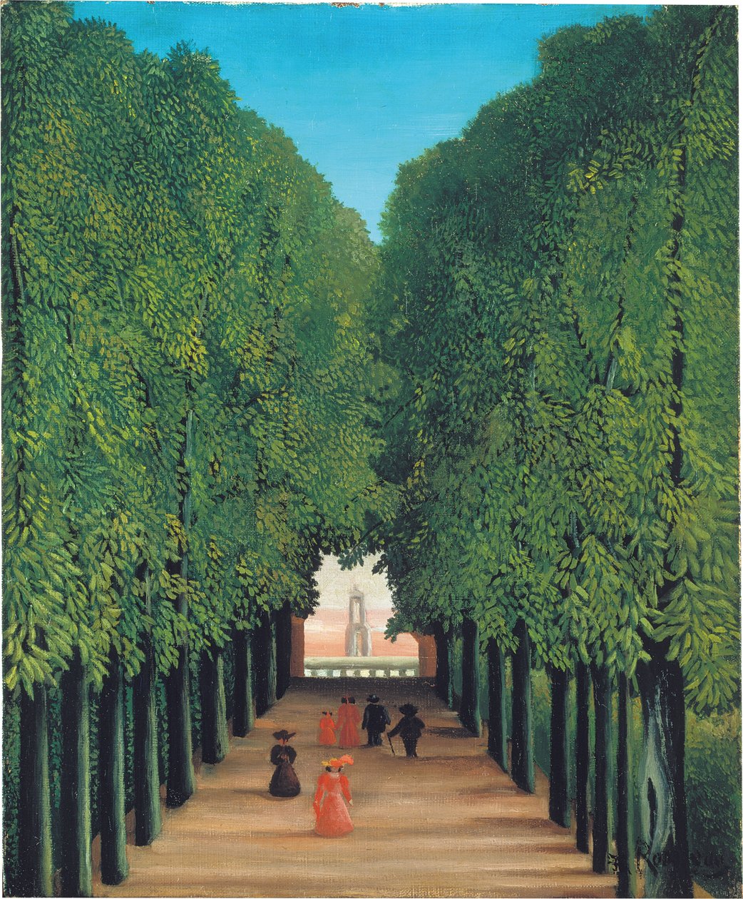 Avenue in the Park Saint Cloudissa, n. 1908 (öljy kankaalle) tekijältä Henri Rousseau