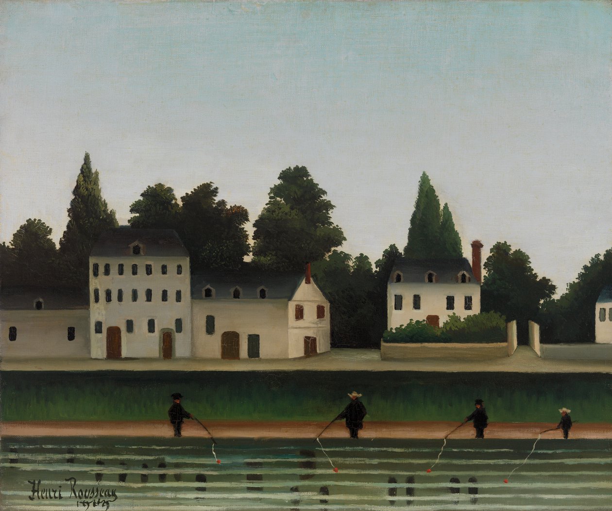 Maisema kalastajan kanssa, 1909 tekijältä Henri J.F. 1844 1910 Rousseau