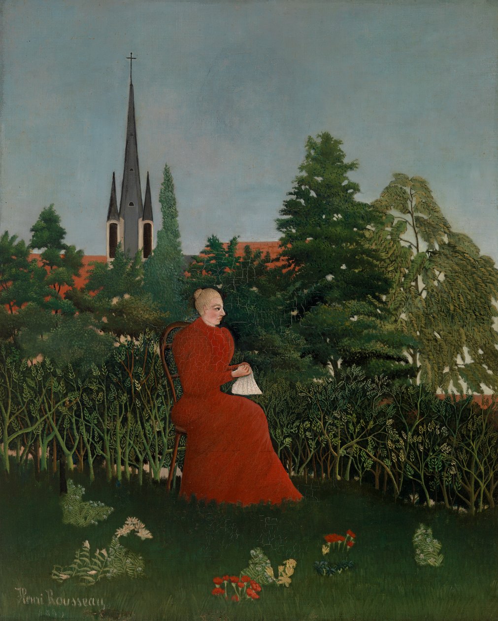 Nainen maisemassa, noin 1899 tekijältä Henri J.F. 1844 1910 Rousseau