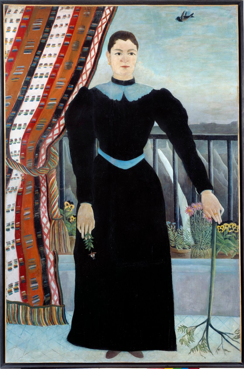 Naisen muotokuva lähellä ikkunaa Henri Rousseaun maalaus dit Le Douanier Rousseau tekijältä Henri J.F. Rousseau