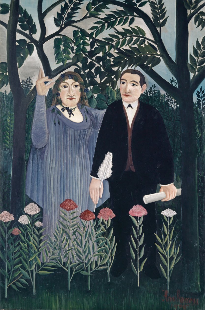 Runoilijaa inspiroiva museo, 1909 tekijältä Henri J.F. Rousseau