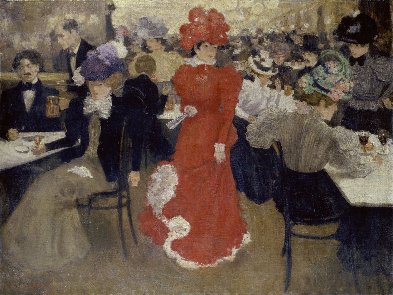 Café dHarcourtissa Pariisissa tekijältä Henri Jacques Edouard Evenepoel