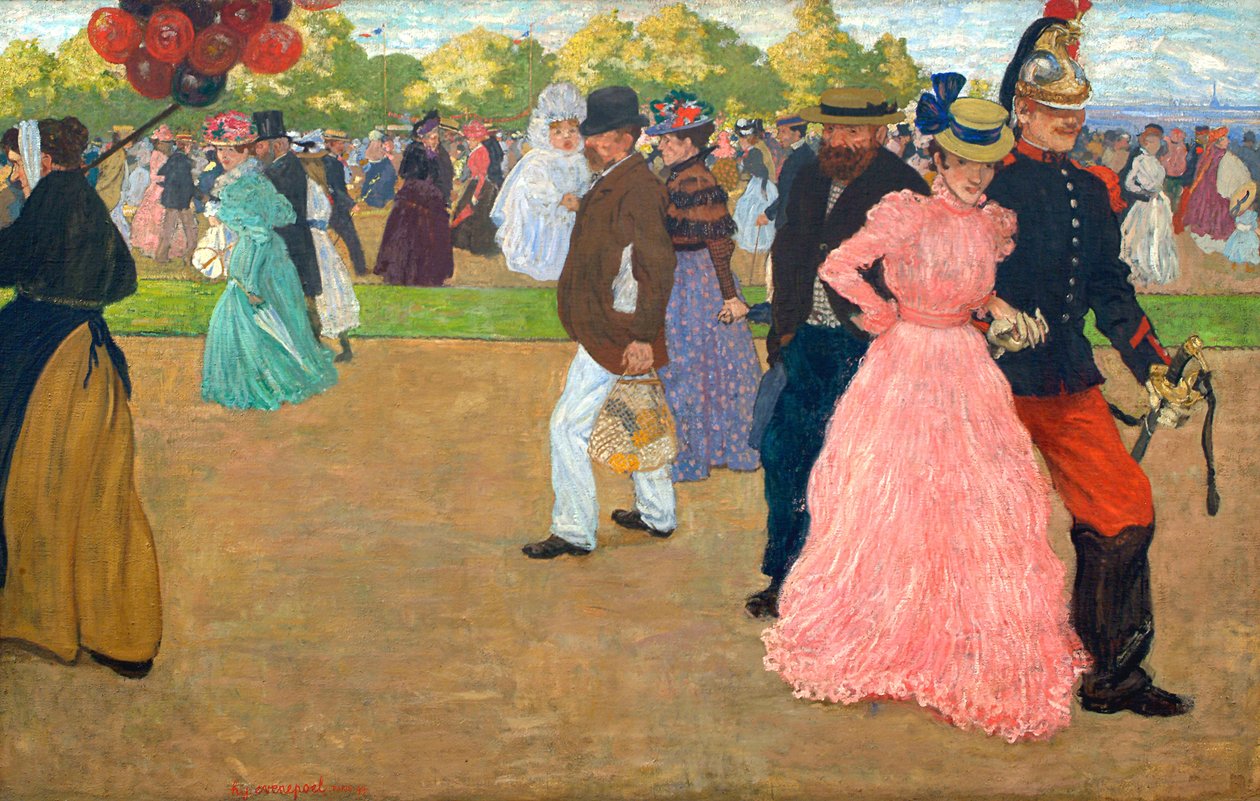 Sunnuntai Kävely Bois de Boulognessa tekijältä Henri Jacques Edouard Evenepoel