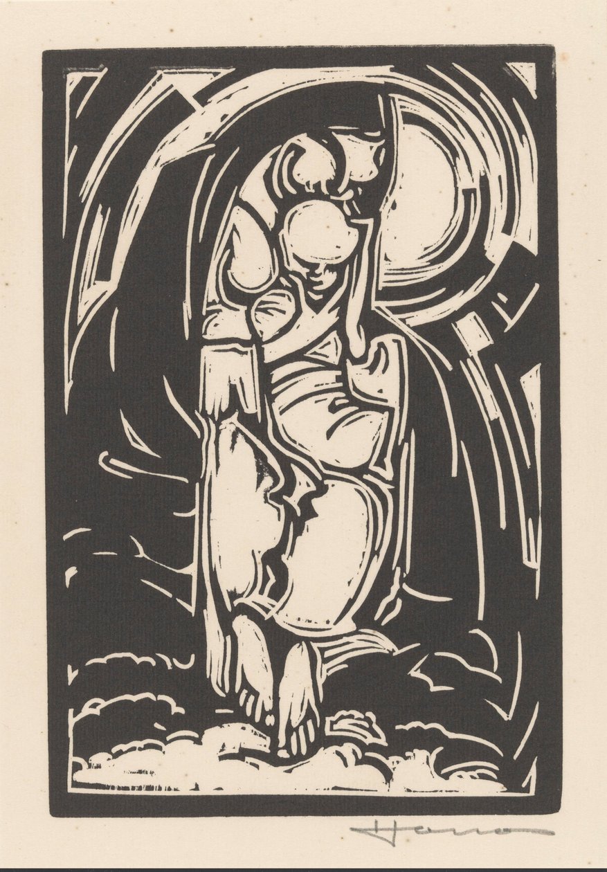 Figuuri pitelee leukaansa tekijältä Henri Jonas (signed by artist)