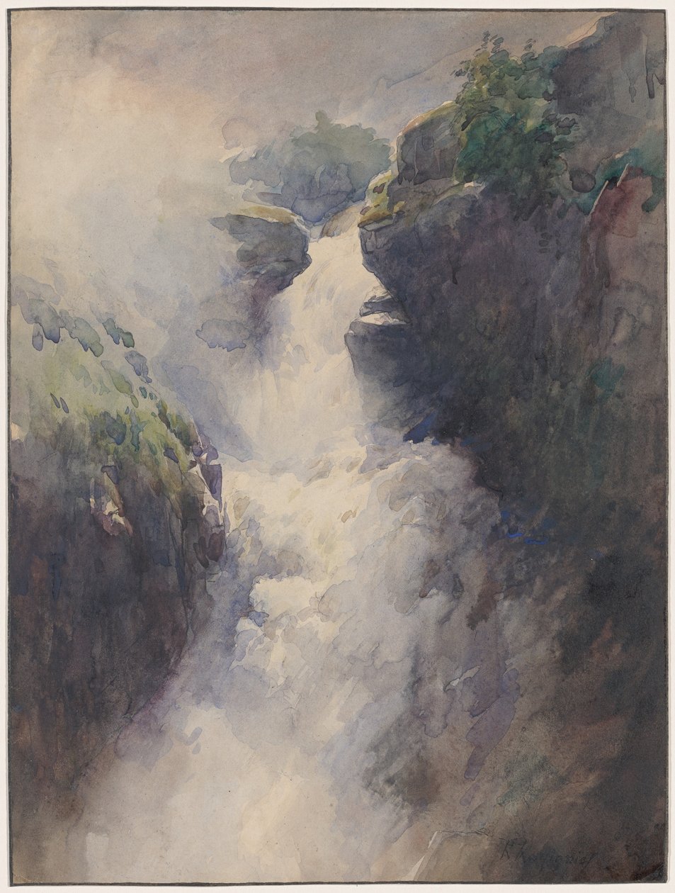Kaskadi vuoristossa tekijältä Henri Joseph Harpignies