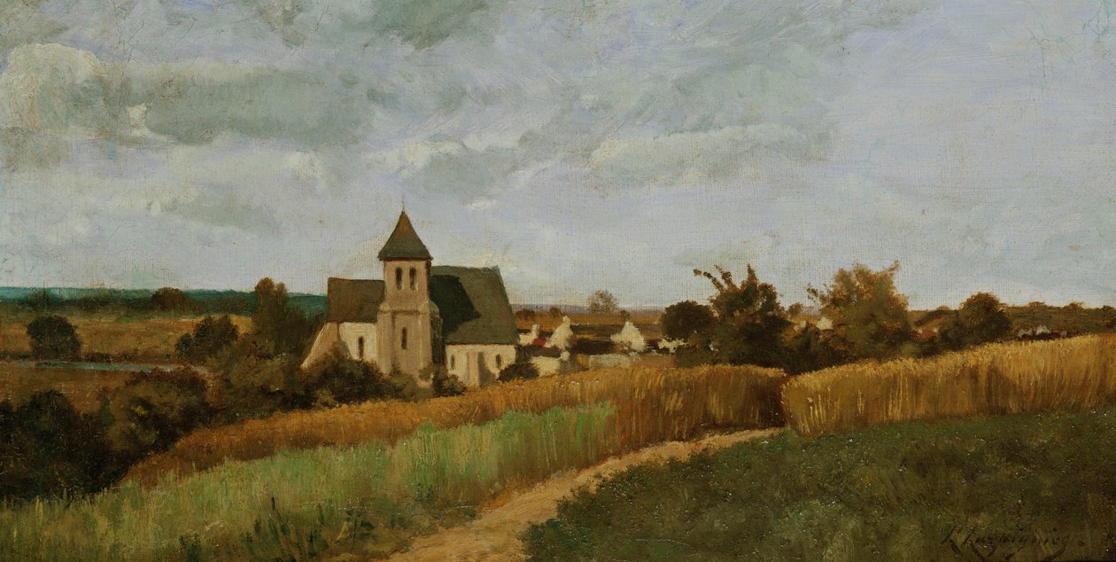 Kylä sadonkorjuun aikaan tekijältä Henri Joseph Harpignies