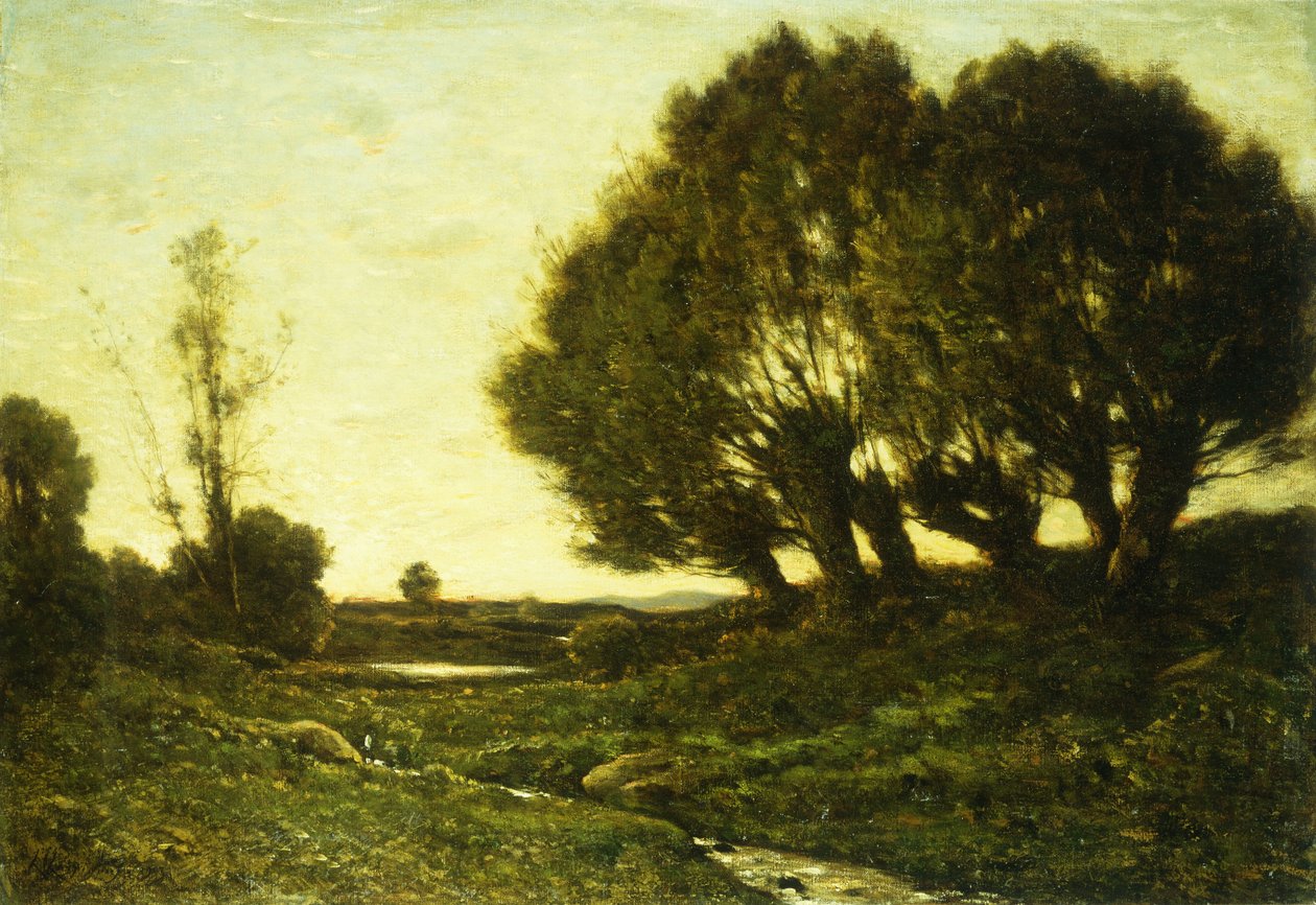 Metsäinen maisema puron kanssa, 1903 tekijältä Henri Joseph Harpignies