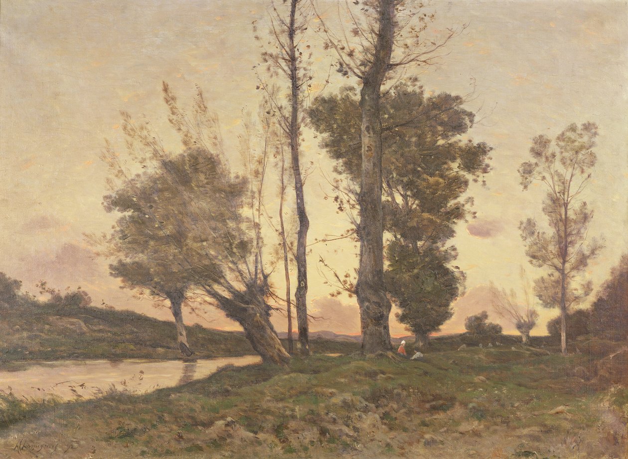 Maisema virran kanssa tekijältä Henri Joseph Harpignies