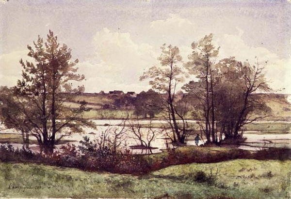 No.0849 Far Flood, lähellä St. Privea tekijältä Henri Joseph Harpignies