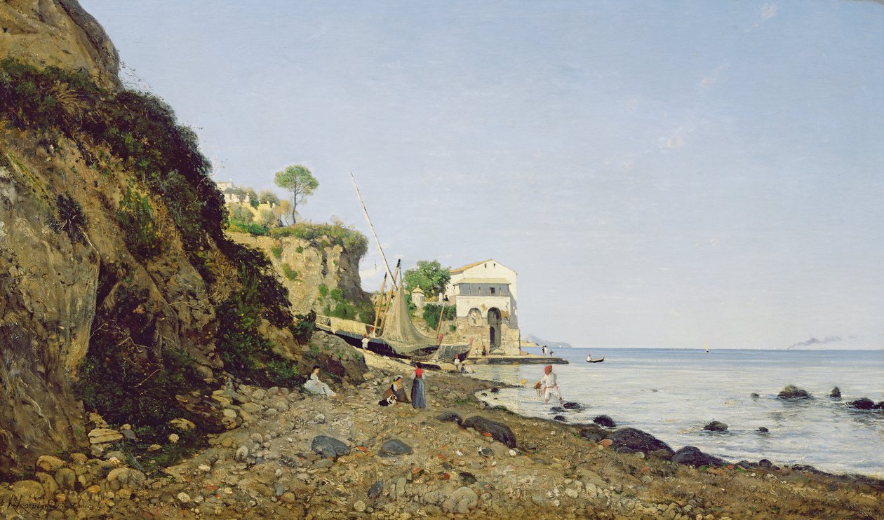 Merimaisema Sorrentossa, 1859 tekijältä Henri Joseph Harpignies