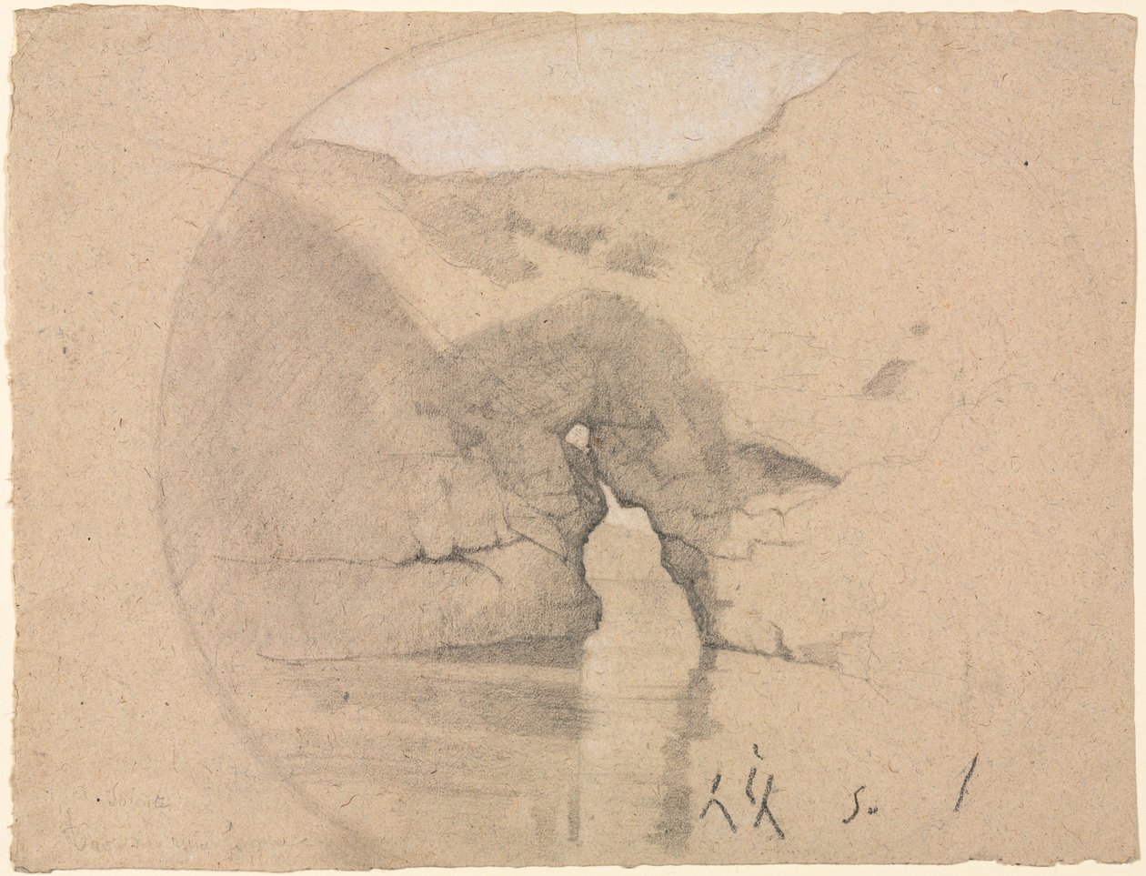 Sorrento, Kuningatar Joanin kylpylät. tekijältä Henri Joseph Harpignies