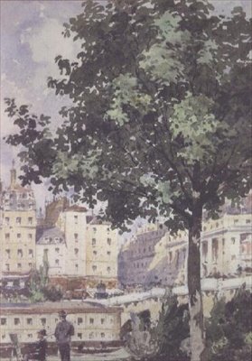 Pont Neuf, 1893 (wc) tekijältä Henri Joseph Harpignies