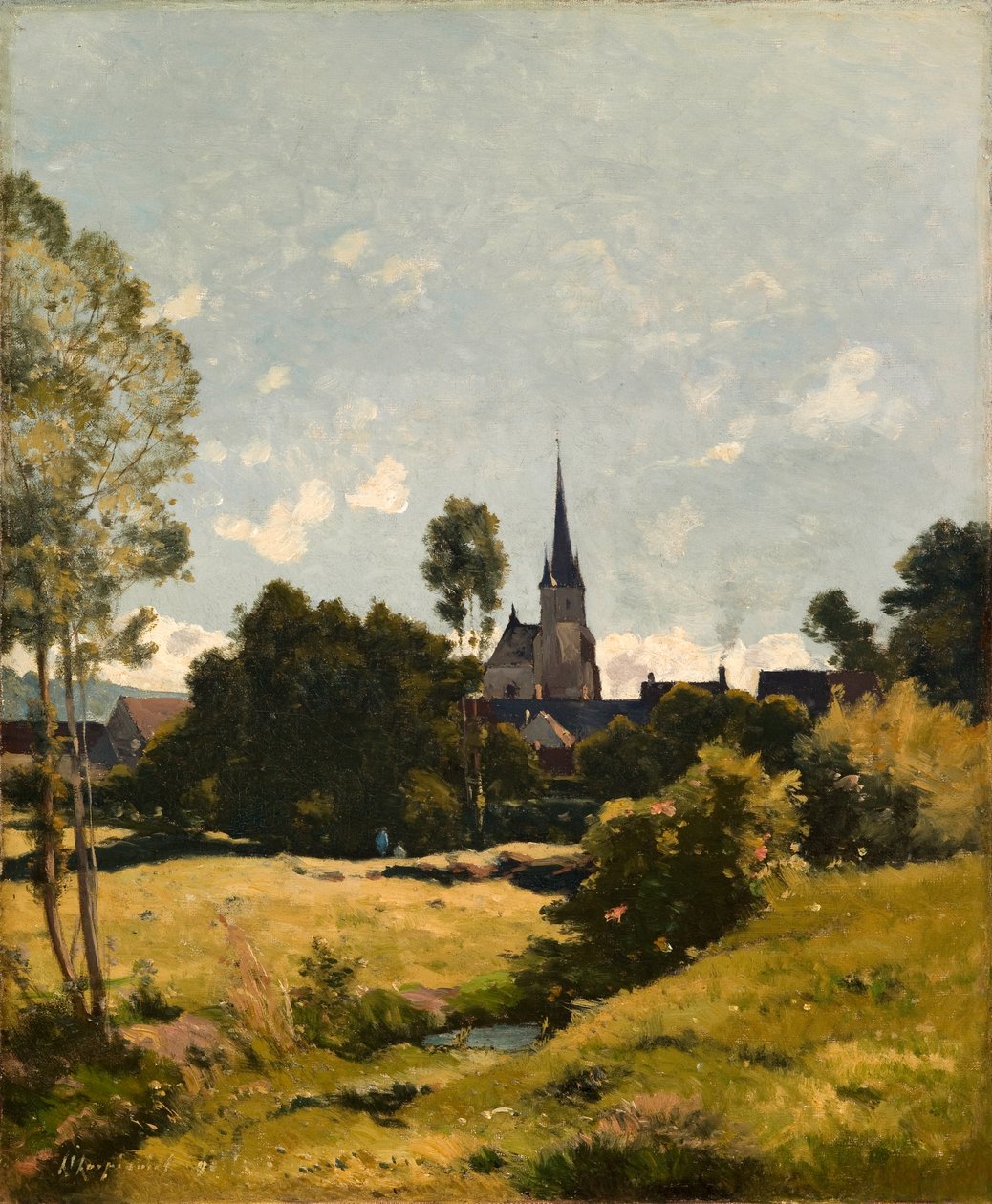 Kylän kirkko tekijältä Henri Joseph Harpignies